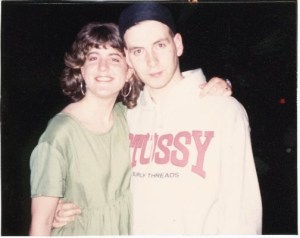 Iain Baker of Jesus Jones and me, 1991.